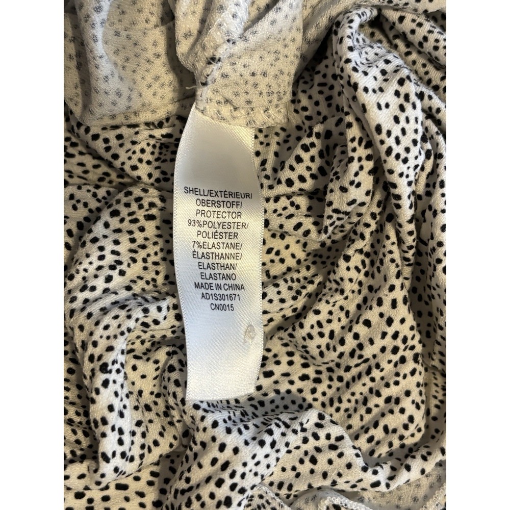 Adrianna Papell Woman's Pleated Black And White Blouse -large - Picture 5 of 5